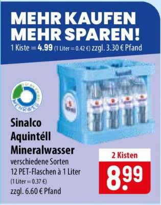 Sinalco Aquintél Mineralwasser