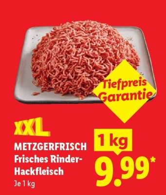 Metzgerfrisch Frisches Rinder- Hackfleisch