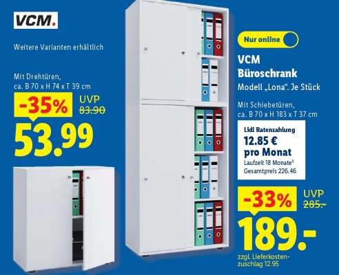 VCM Büroschrank Modell „Lona“, je Stück