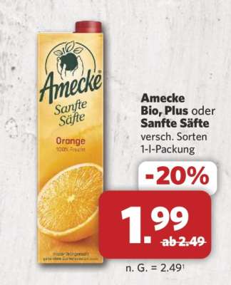 Amecke Bio, Plus oder Sanfte Säfte