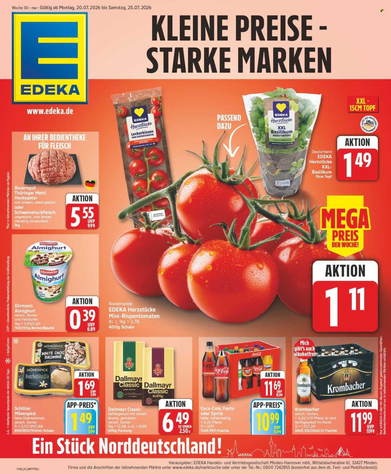 Leták Edeka - 20.7.2026 - 25.7.2026. Strana 1