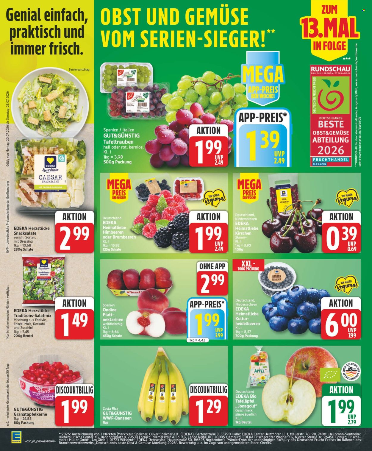 Leták Edeka - 20.7.2026 - 25.7.2026. Strana 2