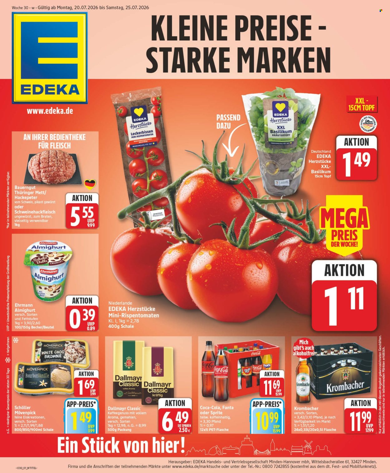 Leták Edeka - 20.7.2026 - 25.7.2026. Strana 1