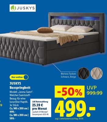 JUSKYS Boxspringbett