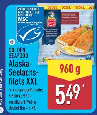 GOLDEN SEAFOOD Alaska-Seelachsfilets XXL