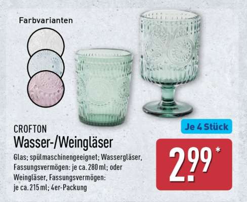 CROFTON Wasser-/Weingläser