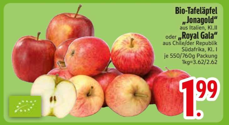 Bio-Tafeläpfel 'Jonagold' oder 'Royal Gala'