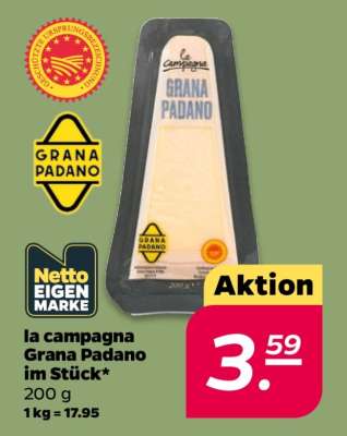la campagna Grana Padano im Stück