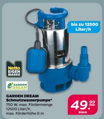 GARDEN DREAM Schmutzwasserpumpe