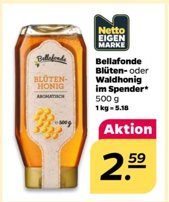 Bellafonde Blüten- oder Waldhonig im Spender