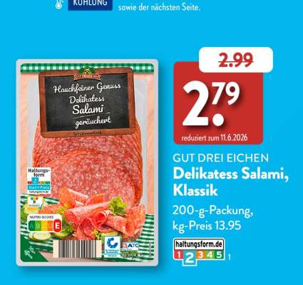 GUT DREI EICHEN Delikatess Salami, Klassik