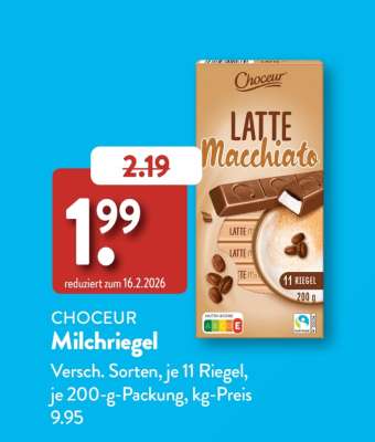 CHOCEUR Milchriegel