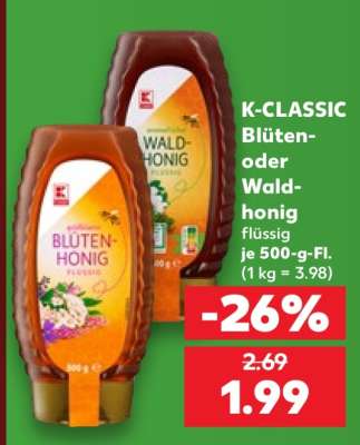 K-CLASSIC Blüten- oder Waldhonig flüssig