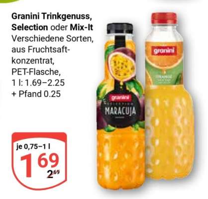 Granini Trinkgenuss, Selection oder Mix-It