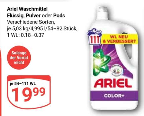 Ariel Waschmittel Flüssig, Pulver oder Pods