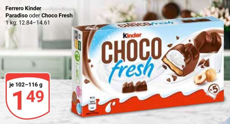 Ferrero Kinder Paradiso oder Choco Fresh