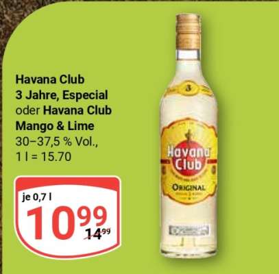 Havana Club 3 Jahre, Especial oder Havana Club Mango & Lime