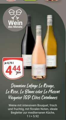 Domaine Lafage, Le Rouge, Le Rosé, Le Blanc oder Le Muscat Viognier IGP Côtes Catalanes