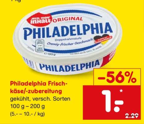 Philadelphia Frischkäse/-zubereitung