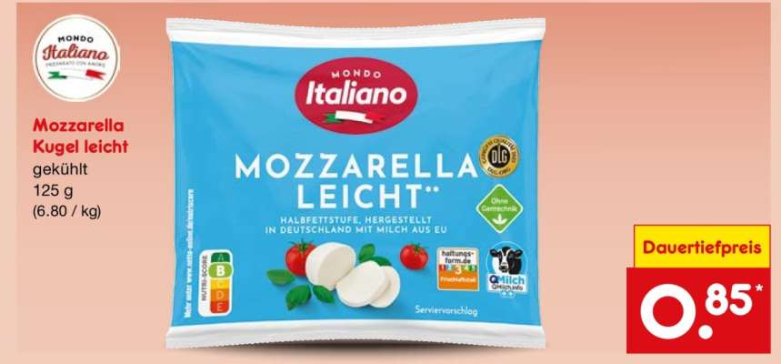 Mozzarella Kugel leicht