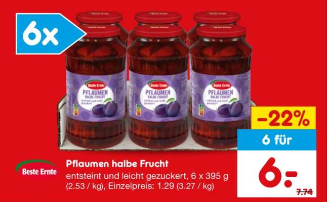 Pflaumen halbe Frucht