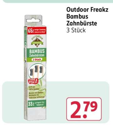 Outdoor Freakz Bambus Zahnbürste 3 Stück