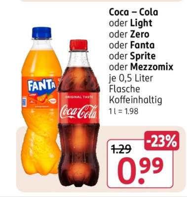Coca – Cola oder Light oder Zero oder Fanta oder Sprite oder Mezzomix