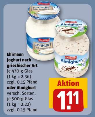 Ehrmann Joghurt nach griechischer Art oder Almighurt