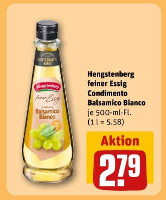 Hengstenberg feiner Essig Condimento Balsamico Bianco