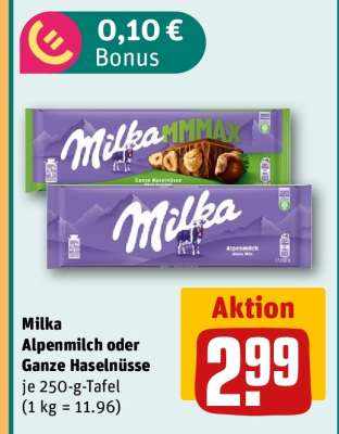 Milka Alpenmilch oder Ganze Haselnüsse