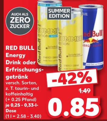 RED BULL Energy Drink oder Erfrischungsgetränk