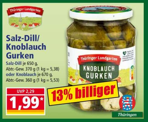 Salz-Dill/Knoblauch Gurken