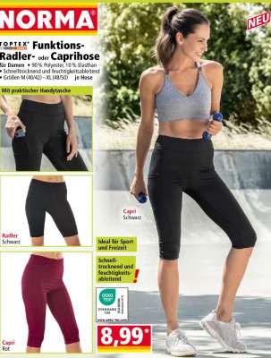 TOPTEX® Funktions-Radler- oder Caprihose
