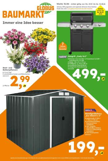 Prospekte Globus Baumarkt - 27.07.2026 - 1.08.2026.