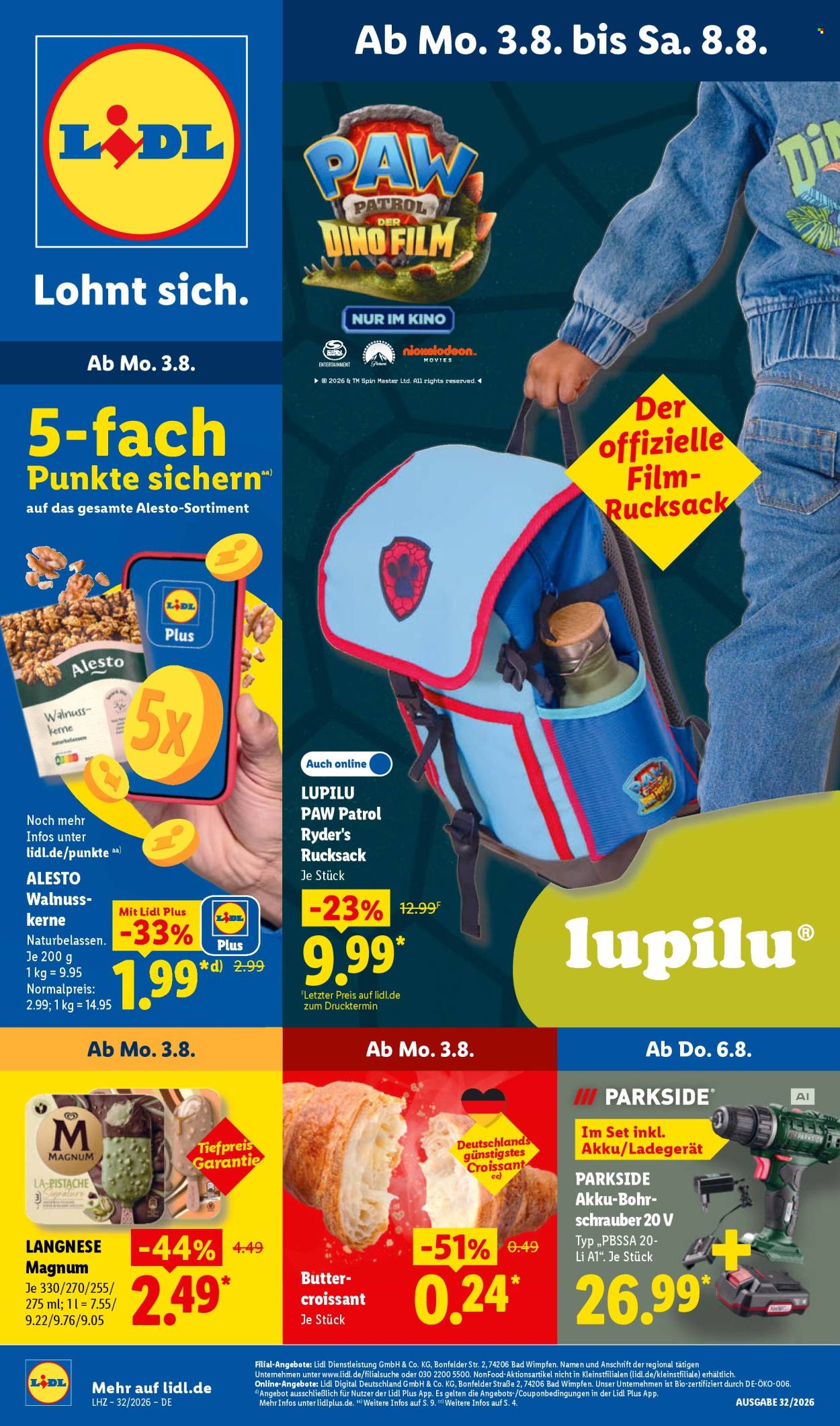 Lidl Prospekte  - 3.08.2026 - 8.08.2026. Seite 1