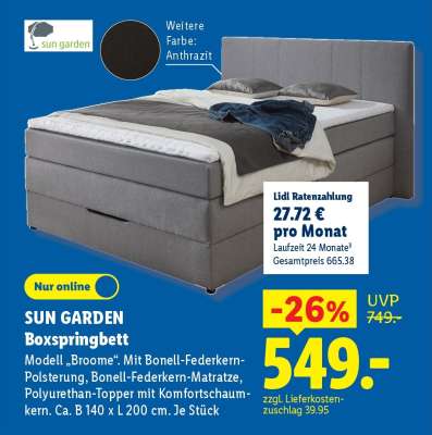 sun garden Boxspringbett