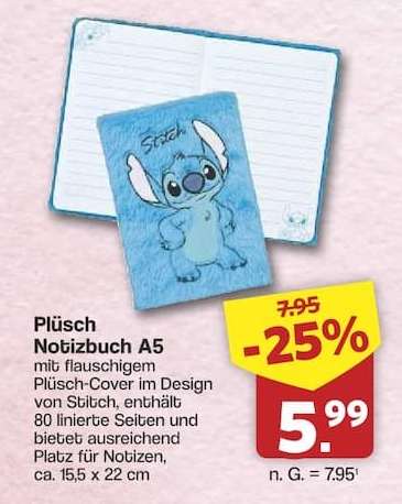 Plüsch Notizbuch A5