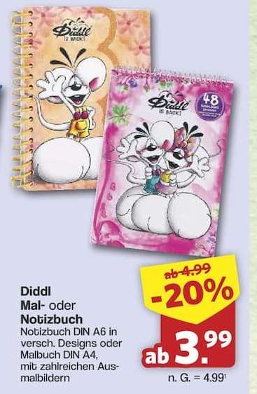 Diddl Mal- oder Notizbuch