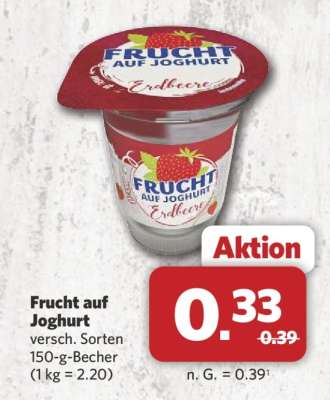 Frucht auf Joghurt