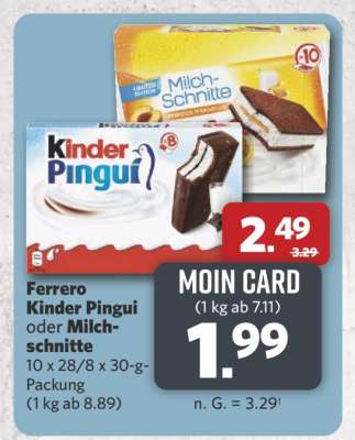 Ferrero Kinder Pingui oder Milchschnitte