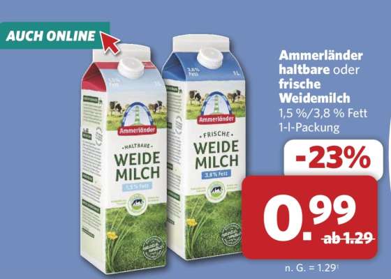 Ammerländer haltbare oder frische Weidemilch