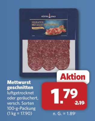 Mettwurst geschnitten