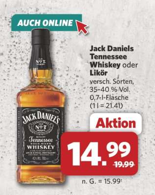 Jack Daniels Tennessee Whiskey oder Likör