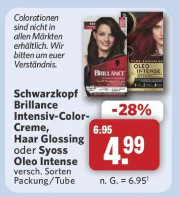 Schwarzkopf Brillance Intensiv-Color-Creme, Haar Glossing oder Syoss Oleo Intense