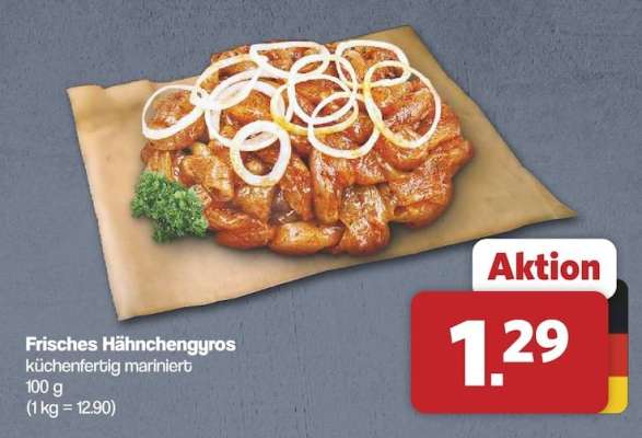 Frisches Hähnchengyros