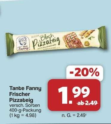 Tante Fanny Frischer Pizzateig