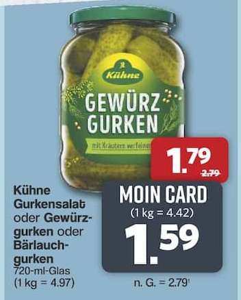 Kühne Gurkensalat oder Gewürzgurken oder Bärlauchgurken