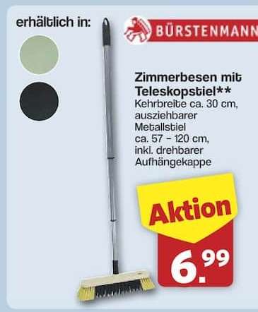 Zimmerbesen mit Teleskopstiel