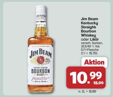 Jim Beam Kentucky Straight Bourbon Whiskey oder Likör