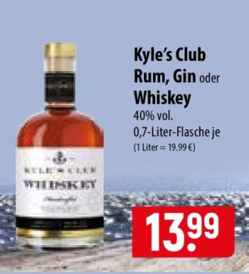 Kyle’s Club Rum, Gin oder Whiskey